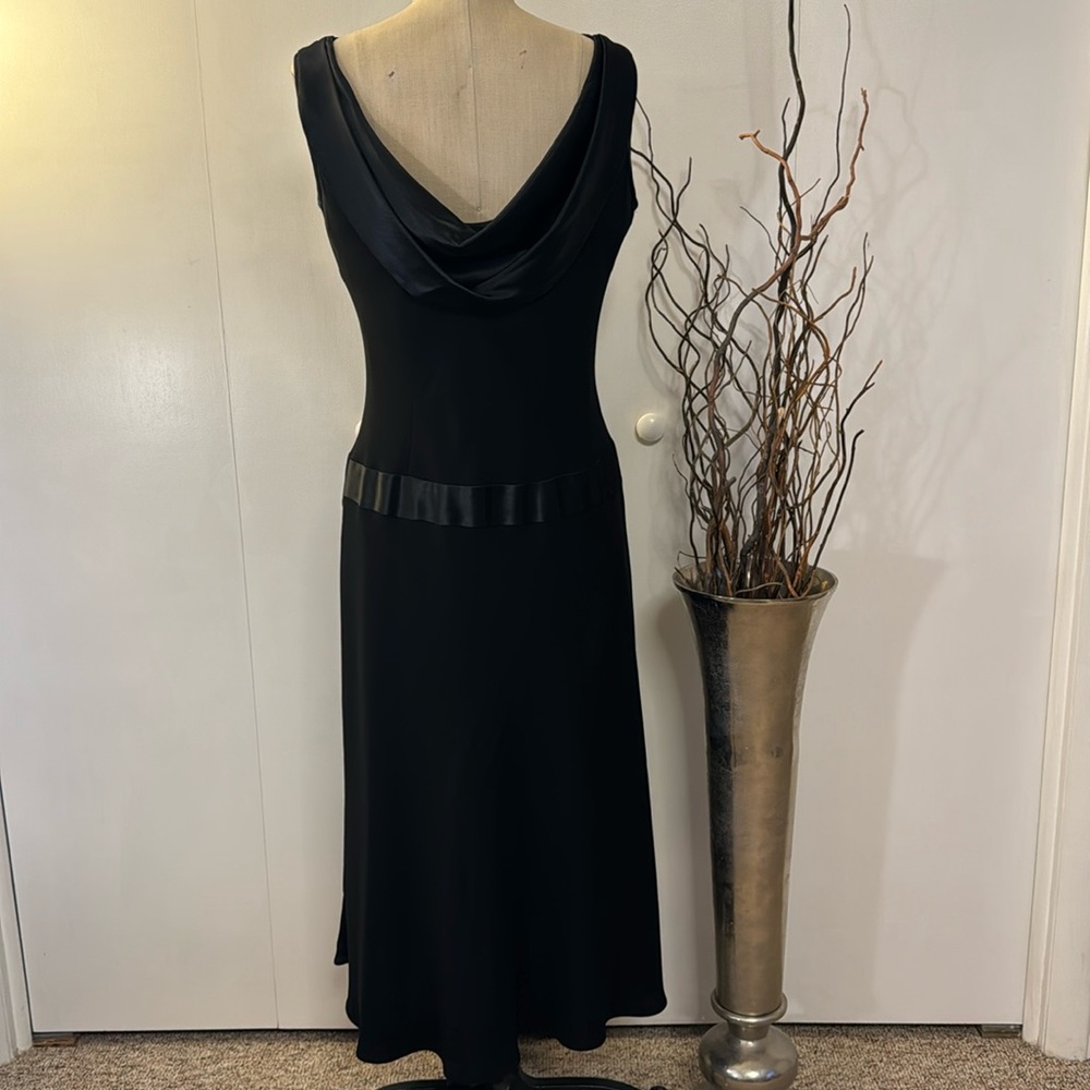Evan Picone black sleeveless midi cocktail dress with liner - Picture 5 of 8